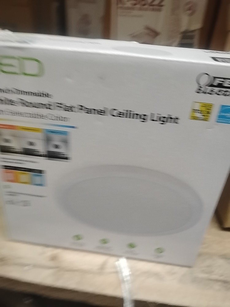 FEIT ELECTRIC 7.5” Dimmable White Round Flat Panel Ceiling Light Adjustable.New