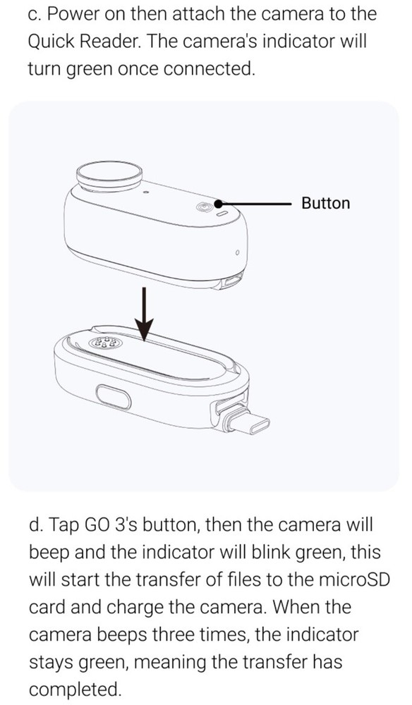 Original Insta360 GO 3/GO 3S Quick Reader - High-Speed Data Transfer Accessory