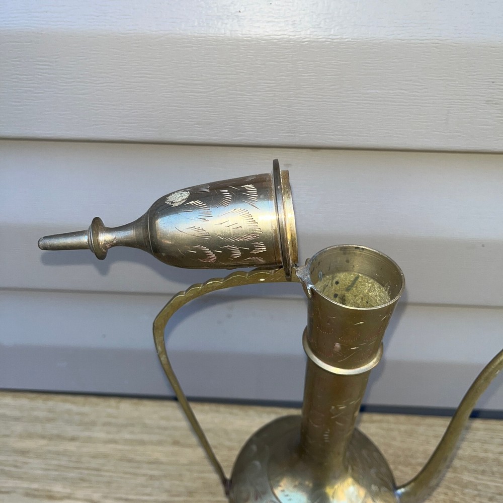 Vintage Brass Pitcher 14" Tall