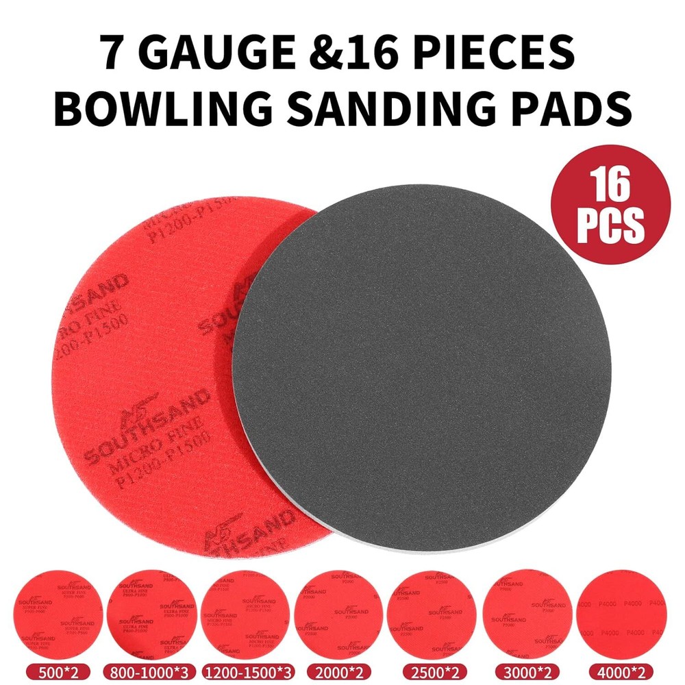 16 Pack Bowling Sanding Pads Bowling Accessories Bowling Ball Sanding Sand Pads