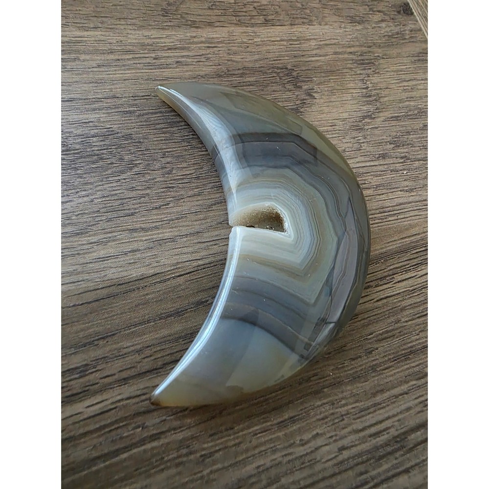 Agate Druzy Moon Crescent Moon