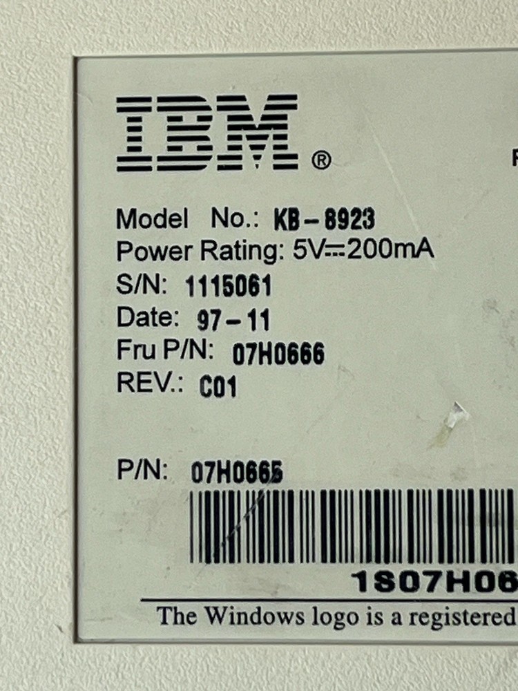 ⌨️VTG. IBM KB-8923 Computer Keyboard Untested Retro Computing 1 Day Ship!👍