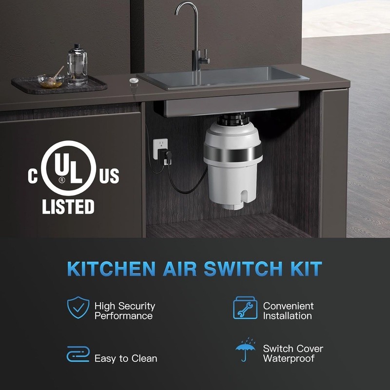 Garbage Disposal Air Switch Kit UL Certified Easy Install Universal Safe Durable