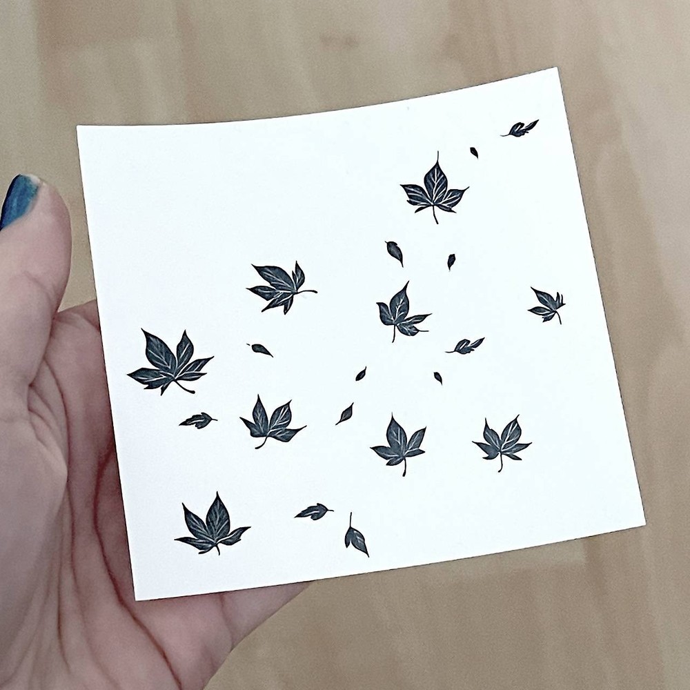 Temporary tattoo sheet Falling Leaves, Fall Leaves, Autumn, Tiny Black Tattoos