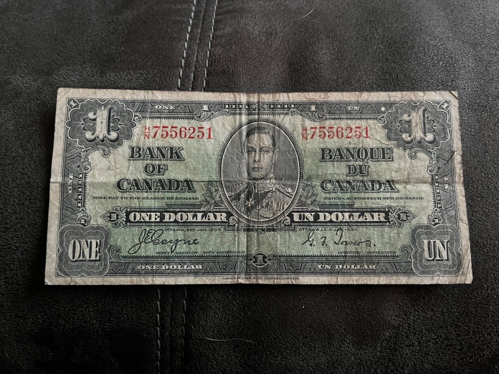 1937 BANK OF CANADA $1 NOTE