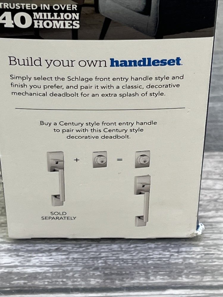 Schlage Single Cylinder Decorative Deadbolt Bright Chrome. {66}.