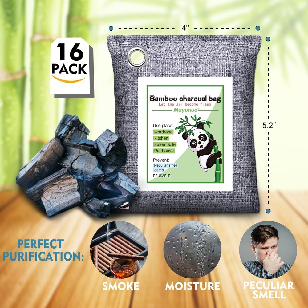 Activated Carbon Deodoriser, 16-Pack Bamboo Charcoal Air Purifier
