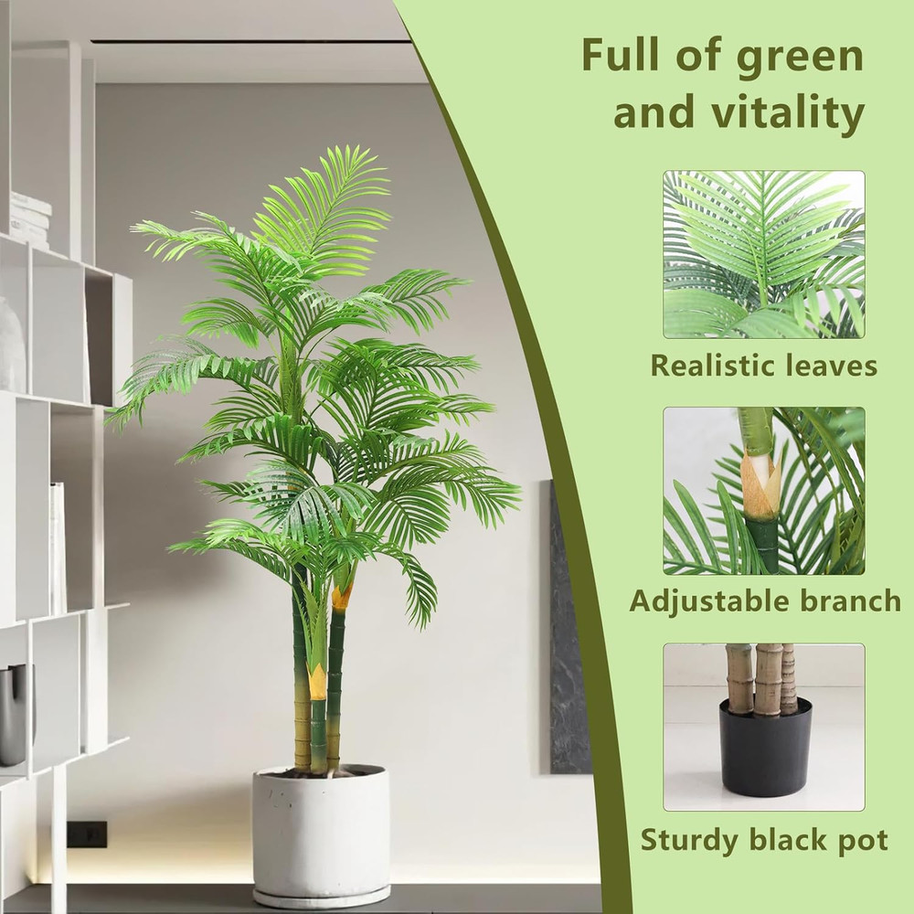7FT Artificial Palm Trees - 2Pcs Tropical Decor for Home & Office