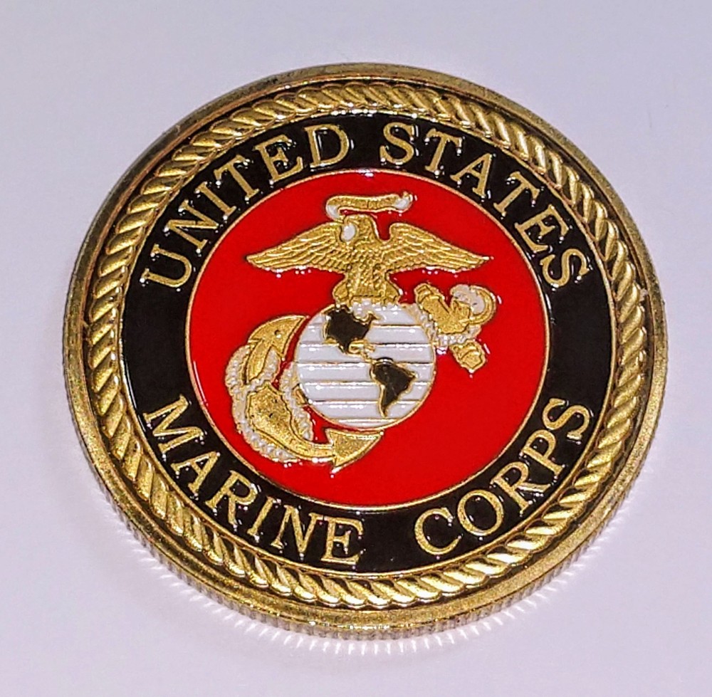 MARINE CORPS SERGEANT CHALLENGE #1447 COLORIZED ART ROUND