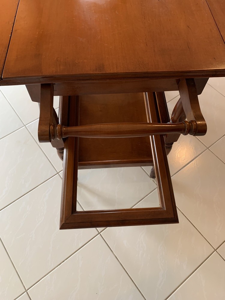Antique Drop Leaf Table Cart Tea Server Bar Console End Side Vintage