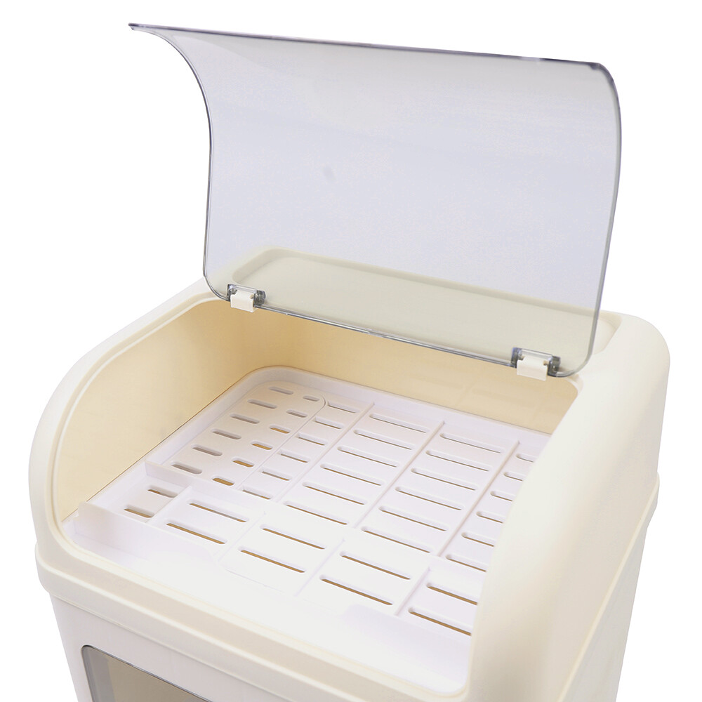 2-Tier Storage Box Dish Holder Tableware Organizer Dish Drying Rack Kitchen Tool