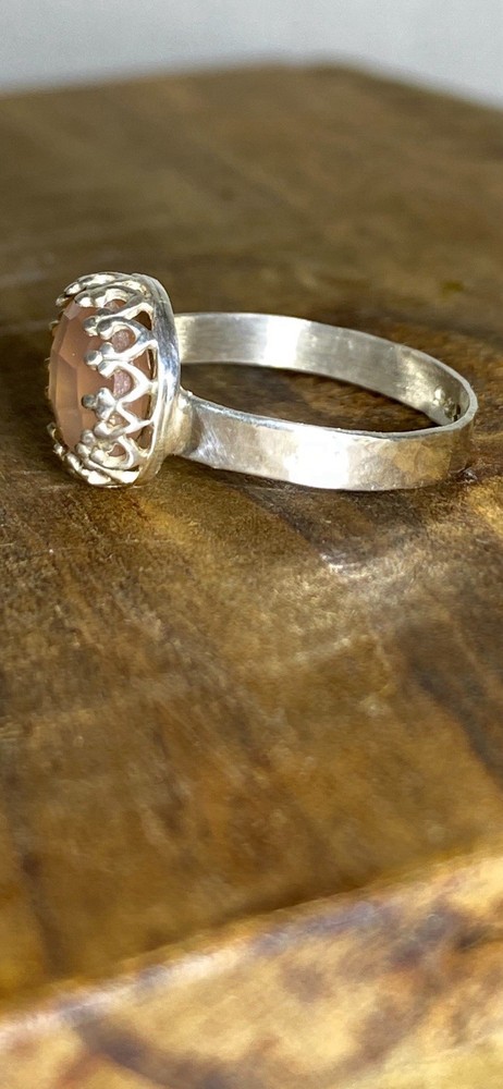 Sterling Silver .925 Pink Quartz Ring Size 5.5
