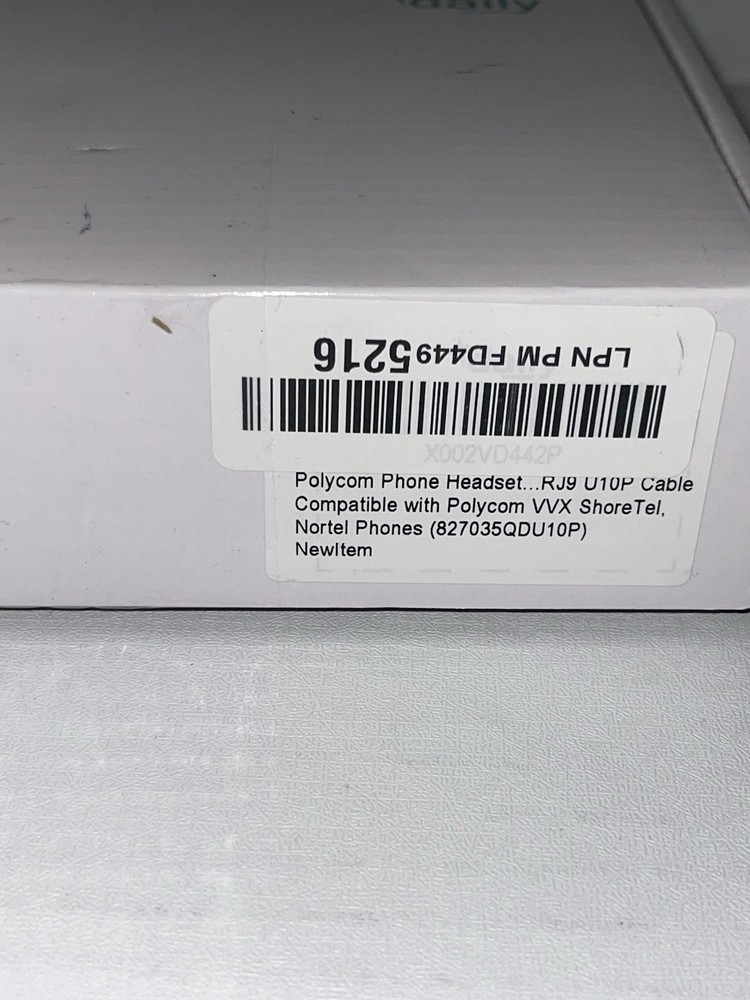 Polycom Phone Headset Noise Cancelling Mic RJ9 U10P Bottom Cable Compatible New
