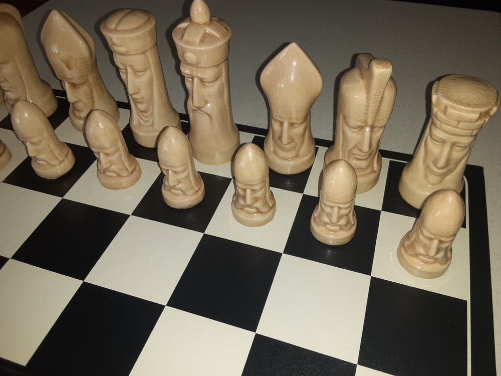Peter Ganine Red And White Ceramic Chess Set