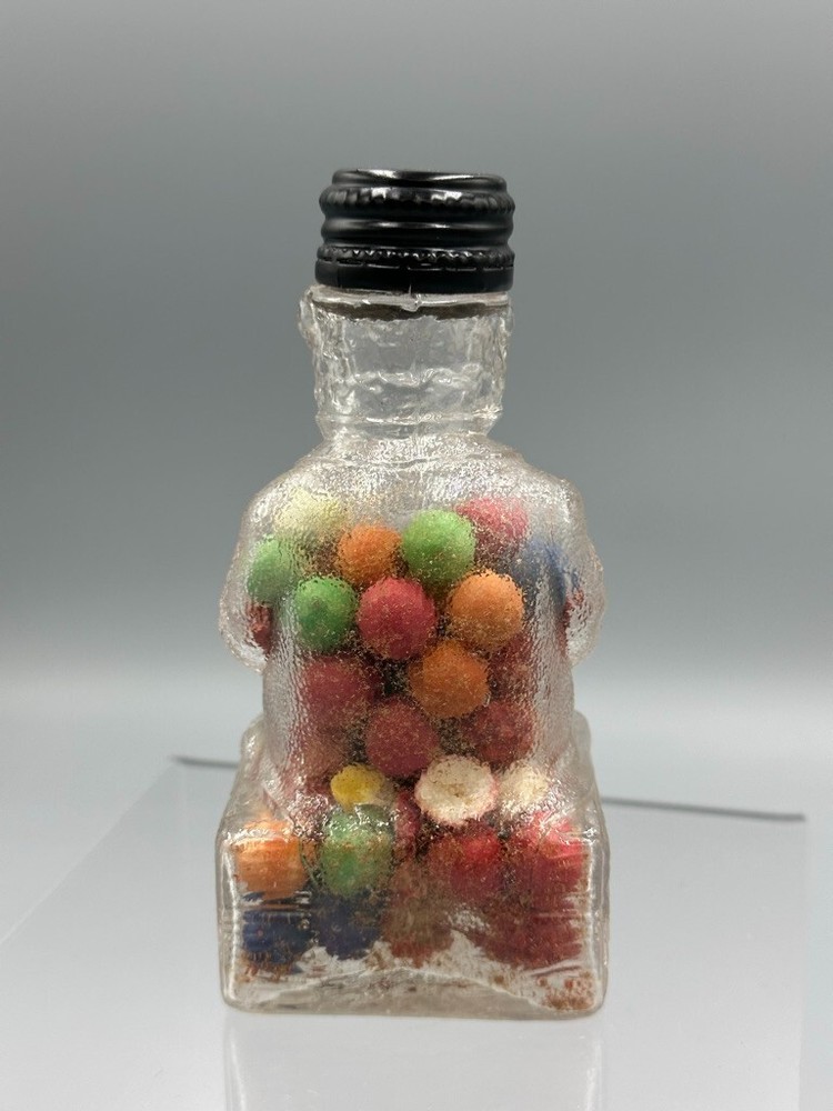 c 1910 Learned Reading FOX BOTTLE or BEAR Glass CANDY CONTAINER Antique E&A 470