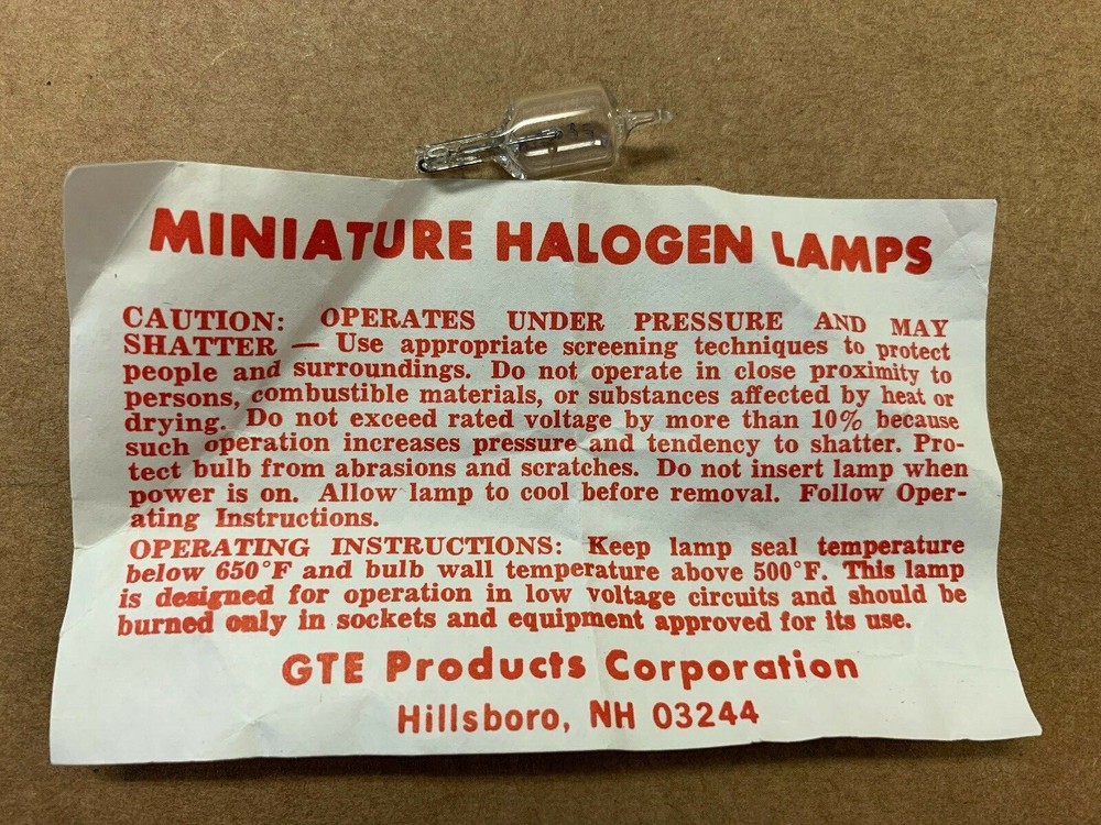 HG-35 MINIATURE HALOGEN LAMP