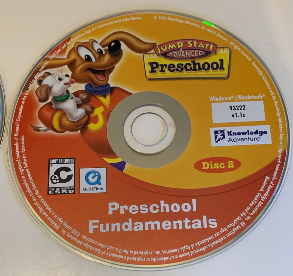 Jump Start Advanced Preschool 4 CD-ROM Software Set Incl. User Guide Windows/Mac