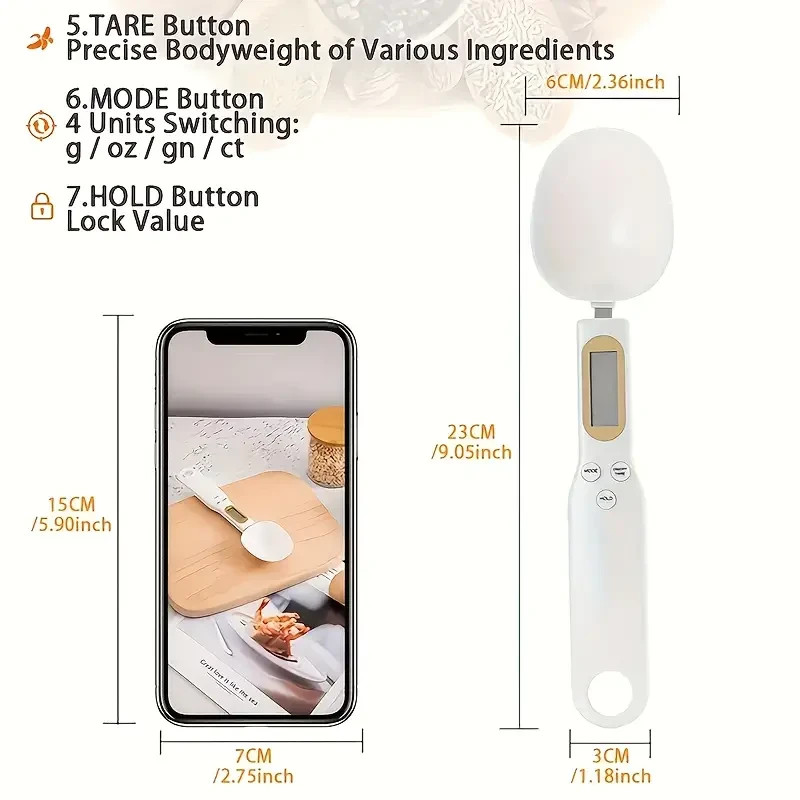 Digital Measuring Spoon Scale for Baking Cooking Precision Weight Tool