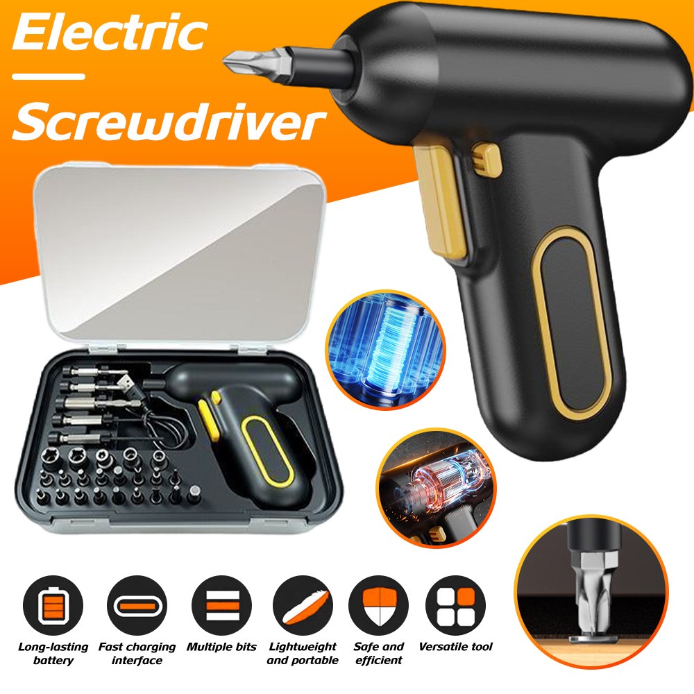 Cordless Electric Screwdriver Set 1500mAh USB Rechargeable Adjustable Drill Tool