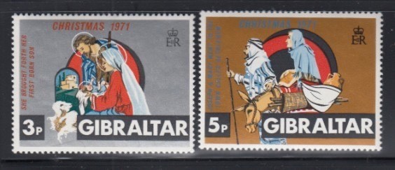 GIBRALTAR Christmas 1971 MNH set