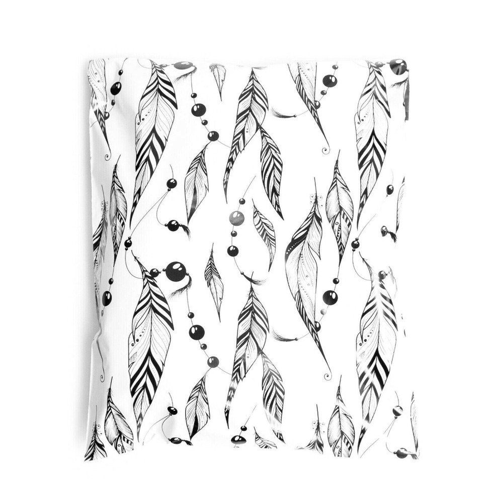 50 polymailers plastic envelopes boho print beads feathers printed mailers