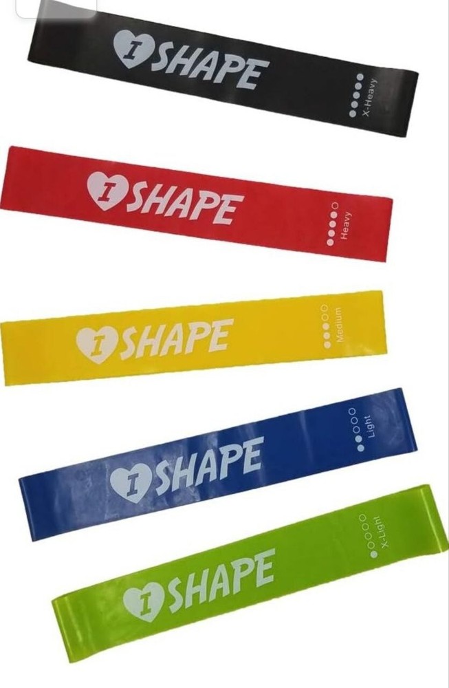 I Shape Resistance Loop Exercise Bands w/ Instruction Guide & Carry Bag