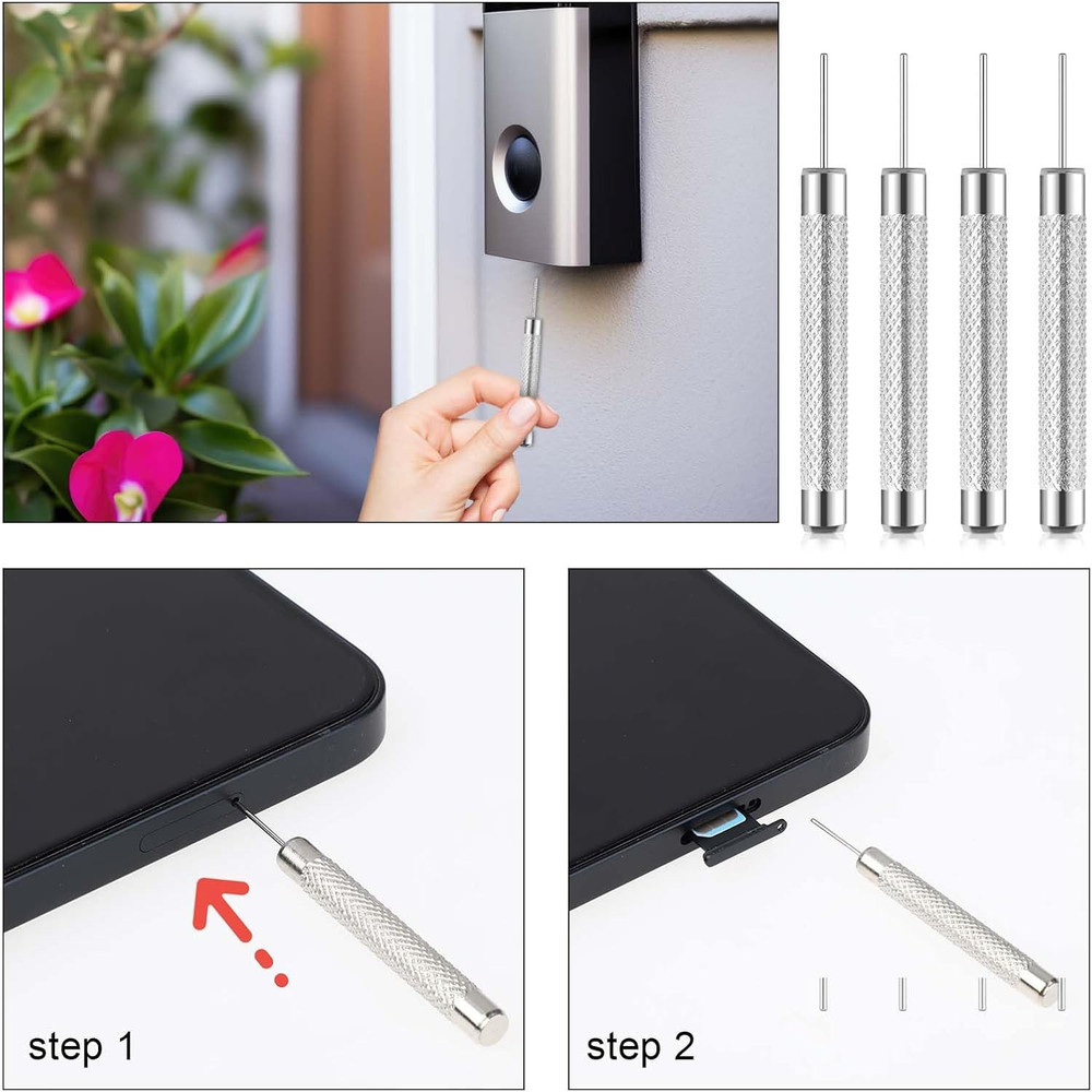 4-Pack Doorbell Camera Release Pin, Release Key Security Removal Tool Replacemen