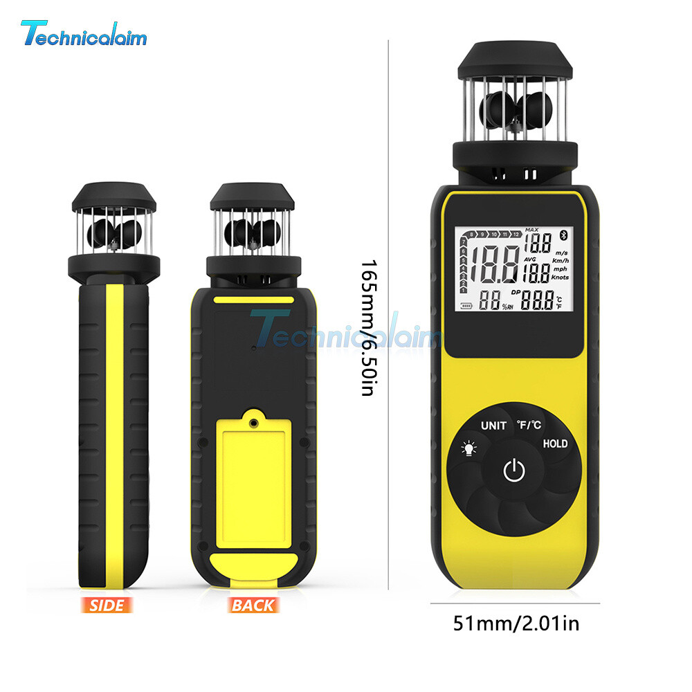 HP-881M Handheld Mini Anemometer 360 Degree Rotation Backlight Dual Temperature-