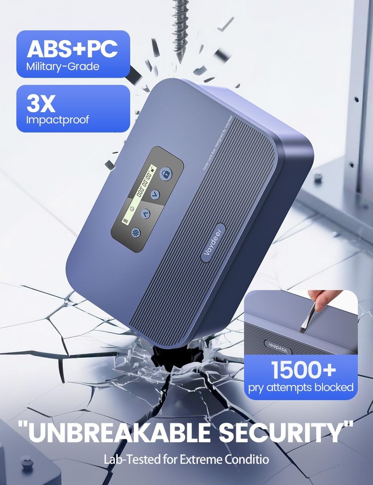 Safe Timed Lock Box, Phone Lock Box with Timer Unplug from Phones, Video Game...