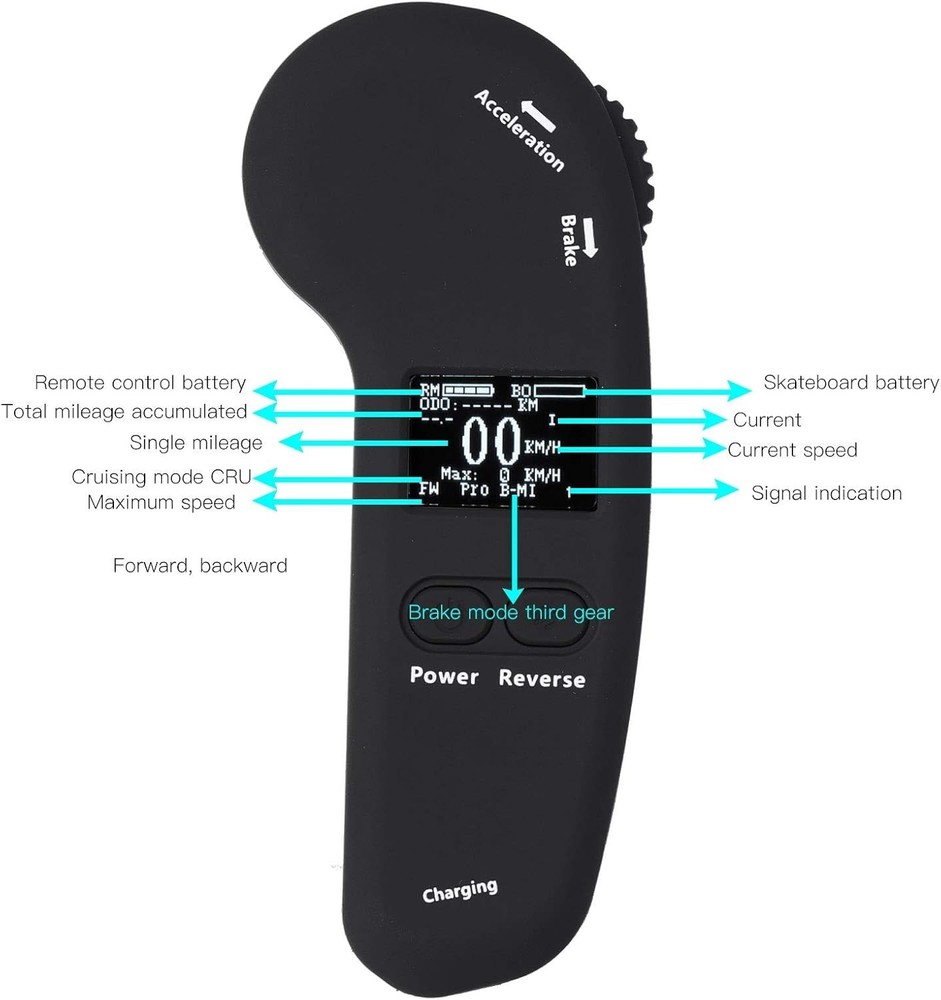 Electric Skateboard Wireless LED Display Remote Control with Adjustable Speed