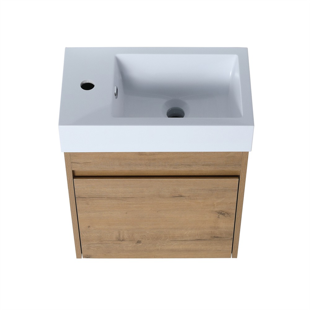 18'' Bathroom Vanity Wall Mount Cabinet Floating with Ceramic Sink