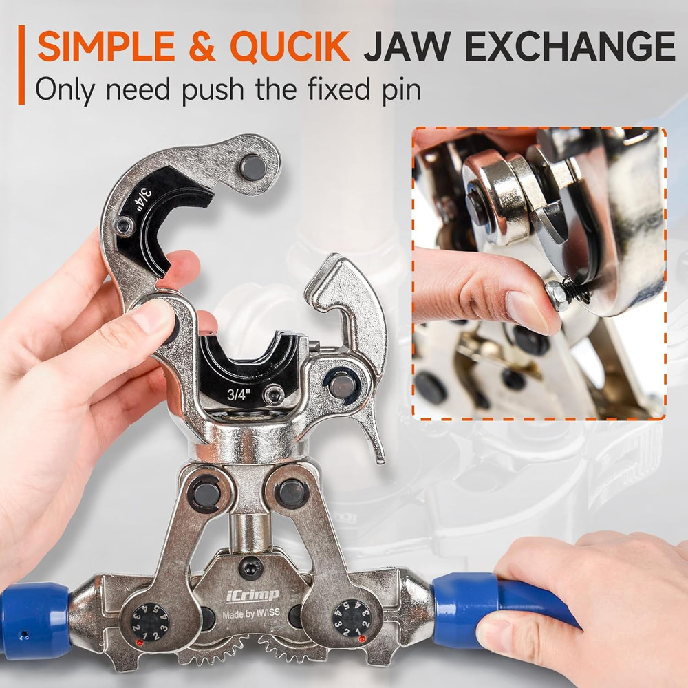 IWISS Copper Pipe Pressing Tool Kit with Cutter & Deburring Tool