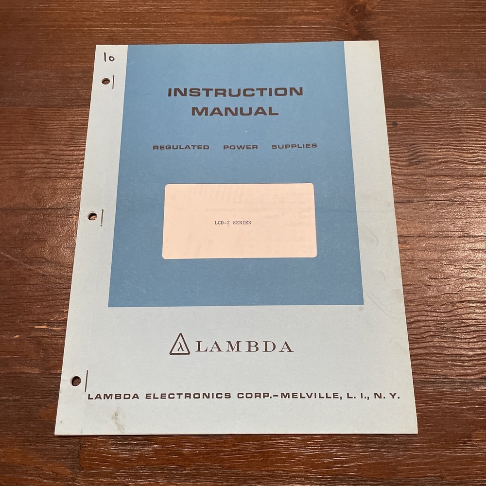 Lambda LCD-2 Series Regulated Power Supplies Instruction Manual