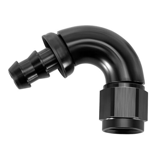 Push Lock Fitting One Piece Full Flow Hose End 8AN 120 Degree