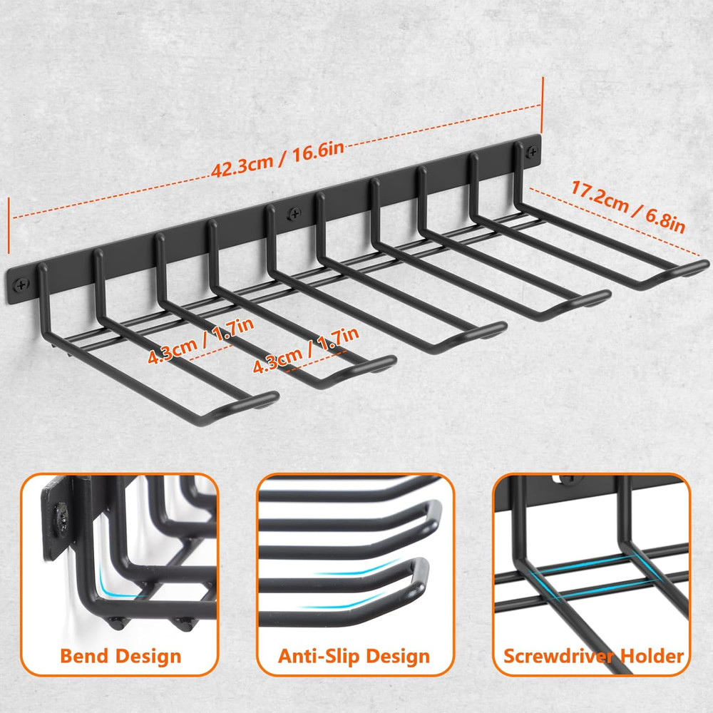 Cordless Drill Wall Mount Organizer, Heavy-Duty Tool Storage Rack