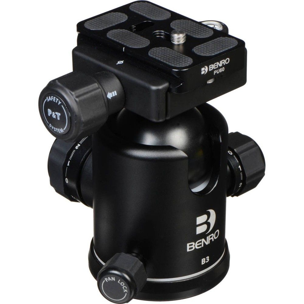 Benro B3 Triple Action Quick Release Ballhead, 66lbs Maximum Load