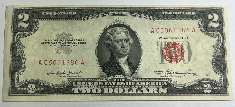 1953 $2 US Red Seal Note Consecutive LOTS 20 Notes Total Crisp & Uncirculated