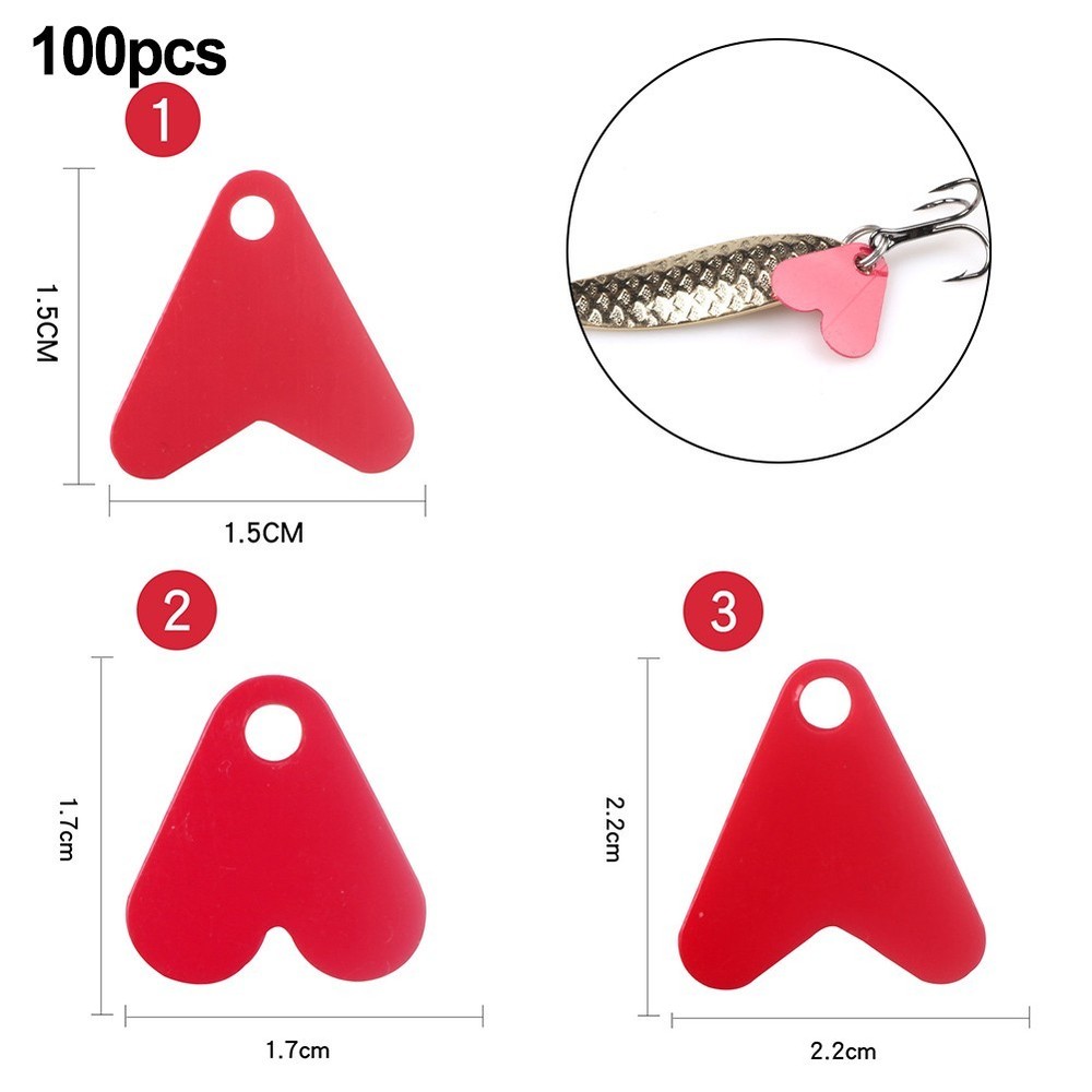 100 Pack Plastic Fishtail Lure Lures DIY Spinner Sequin Lure Accessories