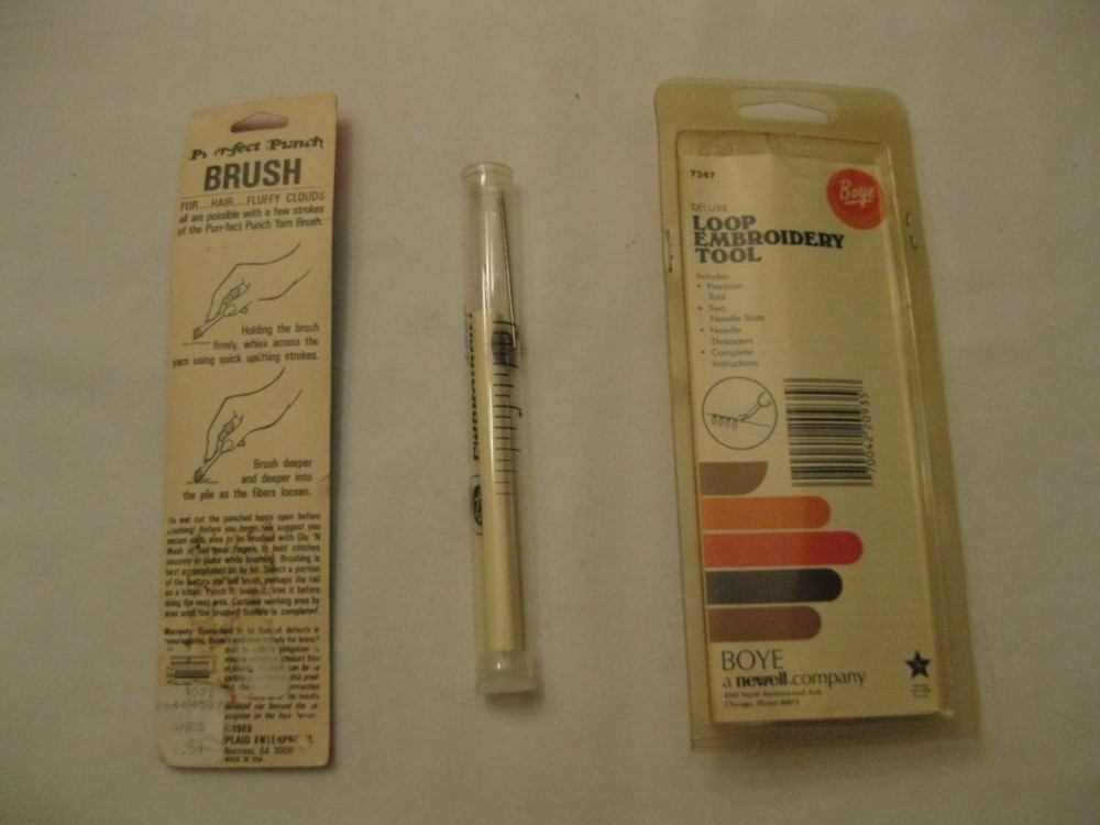TWO Boye Deluxe Loop Embroidery Tool 7247. One NEW in Sealed Pkg. & Brush
