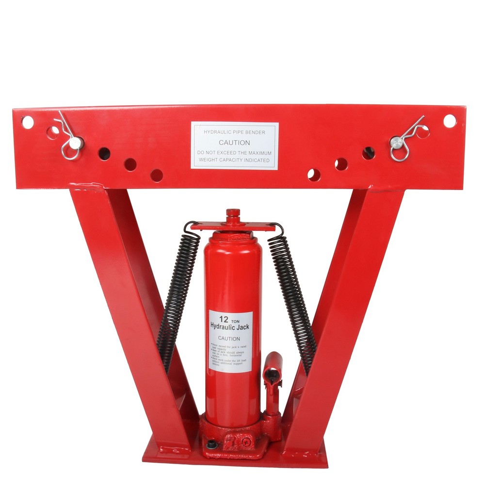 12 Ton Manual Hydraulic Pipe Bender Adjustable Roller Pipe Bending w/6 Dies Size