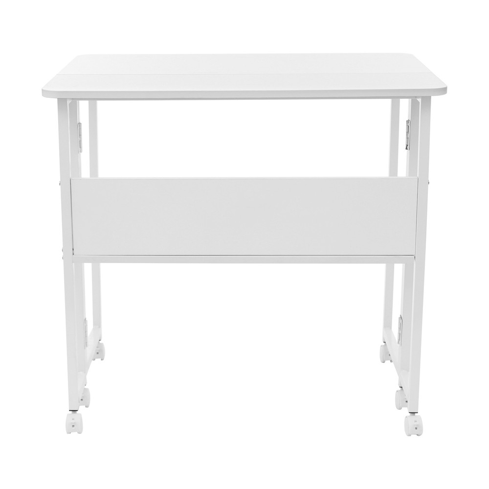 Folding Desk,Folding Desk with Storage Shelf,Foldable Computer Desk with Wheels
