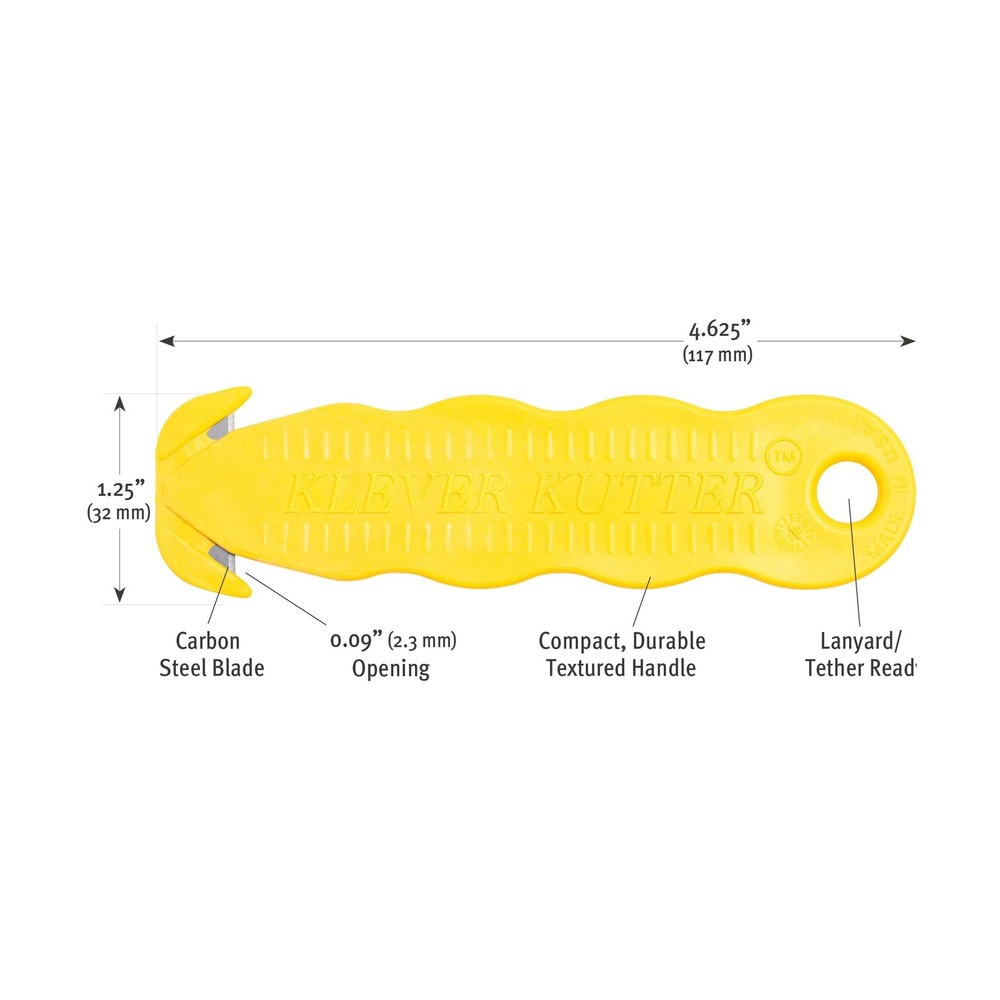 Box Cutter, Klever Kutter, 100/Pack Yellow