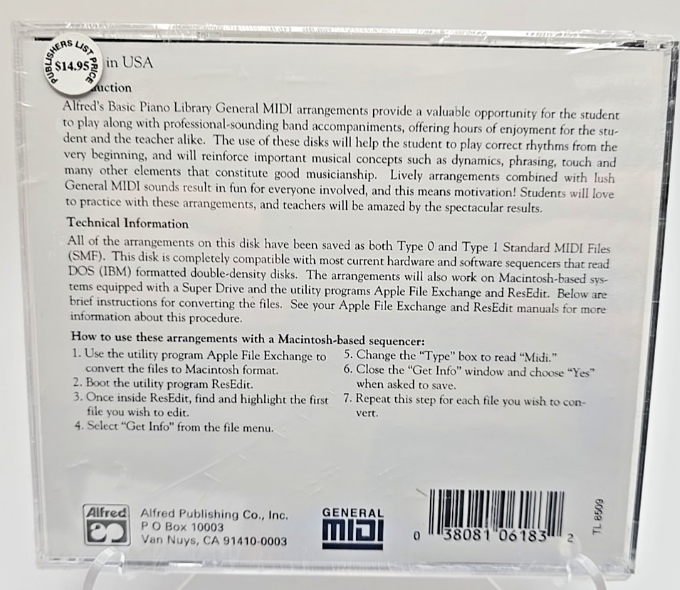 Alfred's Basic Piano Library Background Accompaniment Disk Lesson Book Level 3