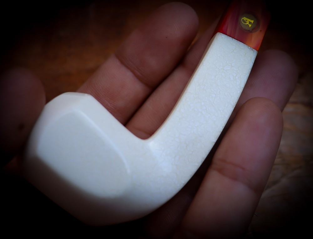 Translucent A+++, Smooth Panel Handmade Block Meerschaum Pipe - Astaş Meerschaum