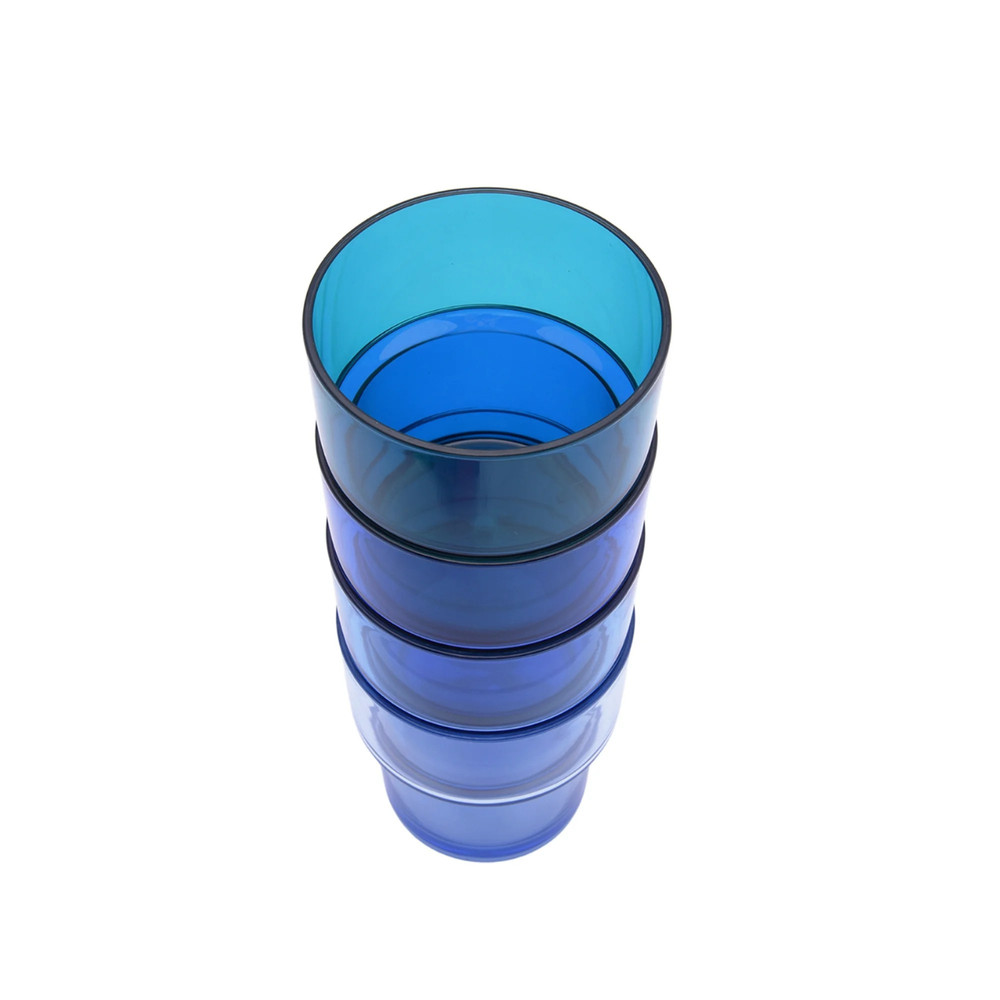 3-Quart Blue Acrylic Pitcher with 14-Ounce Stackable Tumbler Set