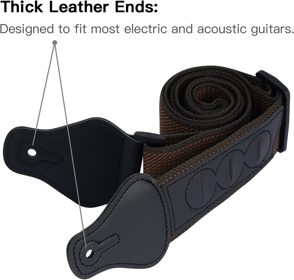 Essential Guitar Strap Pack - Comfortable Cotton, Adjustable Length 36 to 62"