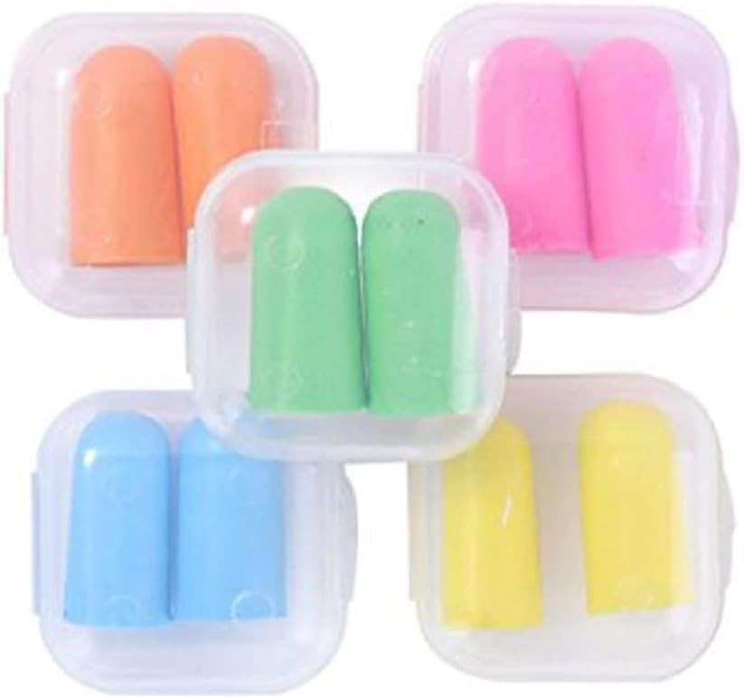 5 Pairs Soft Fo Hearing Protect Earplugs with Case