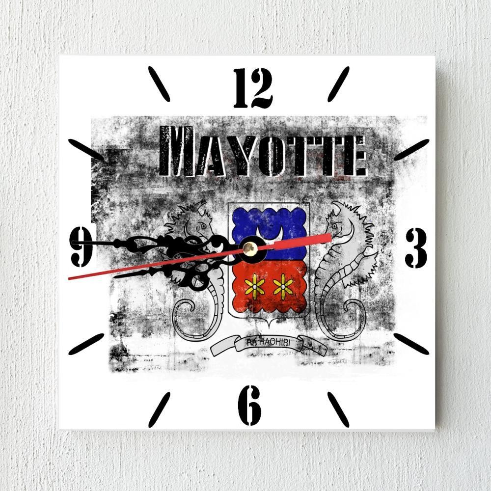 Mayotte Flag Wall clock patriots CERAMIC Tile Watch Support Décor