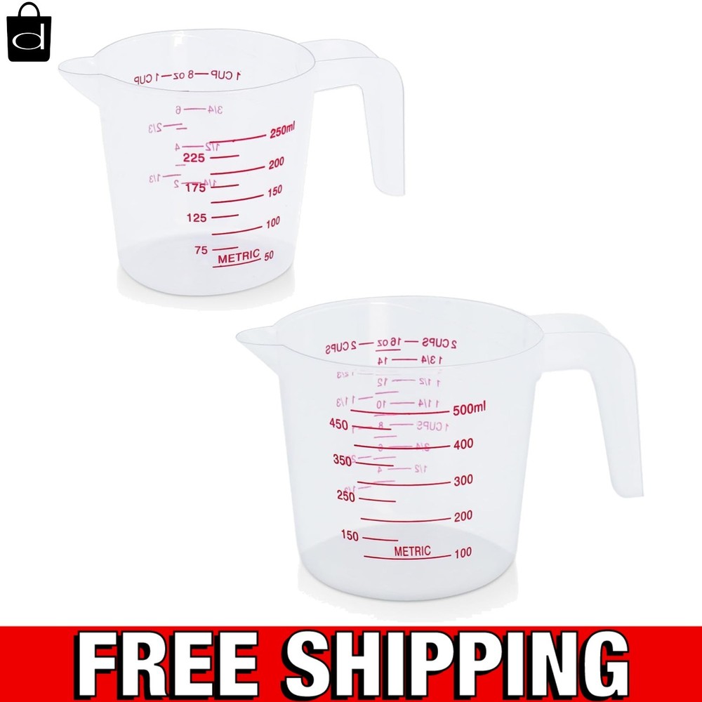 2 Piece Glass Measuring Cup Set - 1-Cup & 2-Cup, Oven Safe, Kitchen Essential