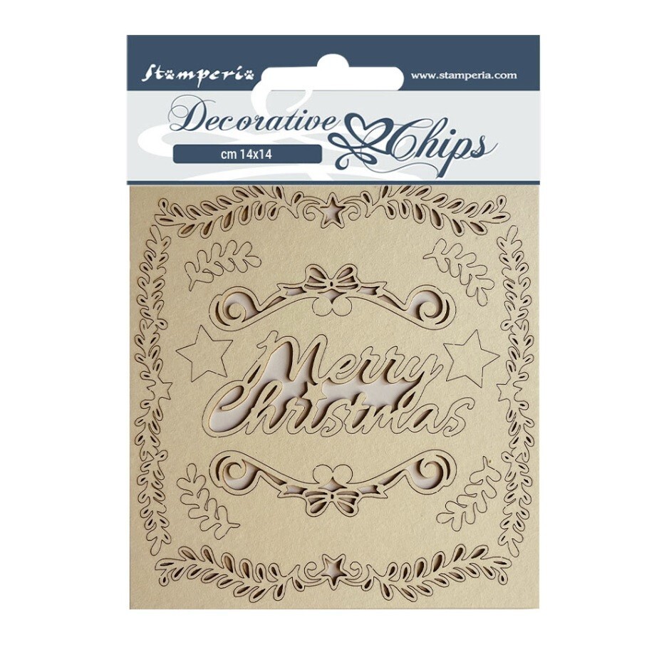 Stamperia DECORATIVE CHIPS - 5.5" x 5.5" - PINK CHRISTMAS - FRAMES